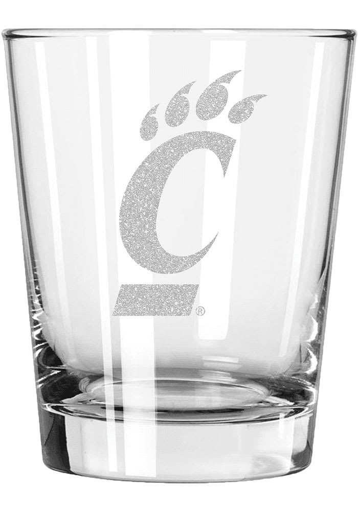 Cincinnati Bearcats 15oz Etched Rock Glass
