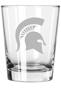Michigan State Spartans 15oz Etched Rock Glass