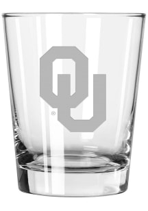 Oklahoma Sooners 15oz Etched Rock Glass