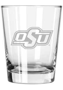Oklahoma State Cowboys 15oz Etched Rock Glass