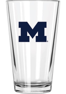 White Michigan Wolverines 17oz Color Logo Mixing Pint Glass