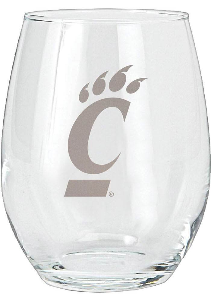 Cincinnati Bearcats 15oz Etched Stemless Wine Glass
