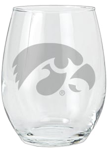 Iowa Hawkeyes 15oz Etched Stemless Wine Glass