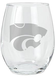 K-State Wildcats 15oz Etched Stemless Wine Glass