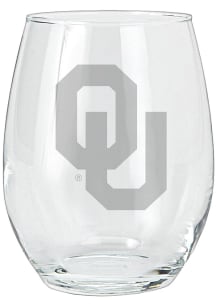 Oklahoma Sooners 15oz Etched Stemless Wine Glass