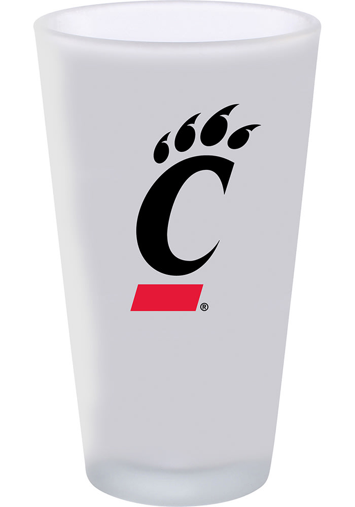 Cincinnati Bearcats 16oz White Frosted Pint Glass