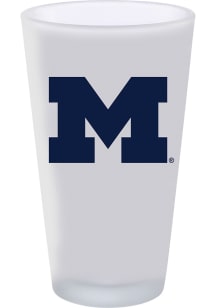 White Michigan Wolverines 16oz White Frosted Pint Glass