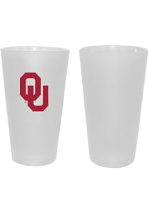 Oklahoma Sooners 16oz White Frosted Pint Glass