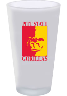 Pitt State Gorillas 16oz White Frosted Pint Glass