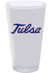 Tulsa Golden Hurricane 16oz White Frosted Pint Glass