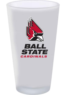 Ball State Cardinals 16oz White Frosted Pint Glass