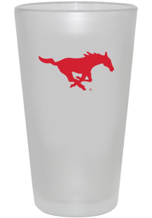 SMU Mustangs 16oz White Frosted Pint Glass