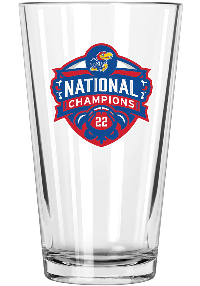 Kansas Jayhawks 17oz 2022 National Champions Color Logo Pint Glass
