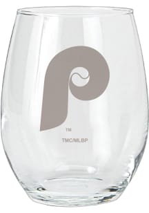 Philadelphia Phillies 15oz Cooperstown Etched P Logo Stemless Wine Glass