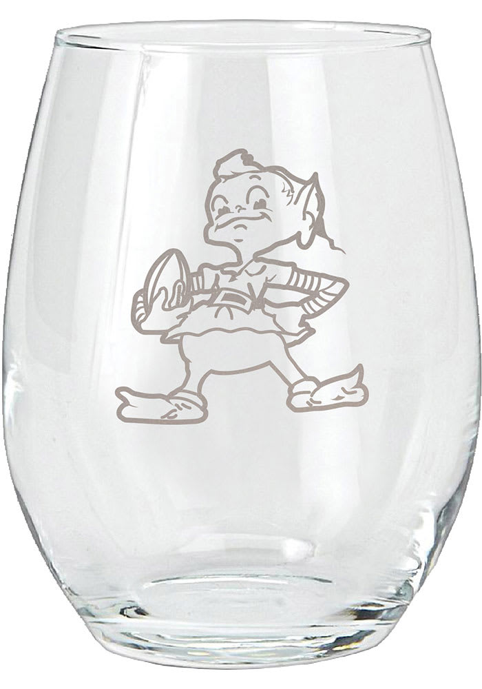 20oz. Etched Stemless Wine Glass - Athletic Eagle Logo