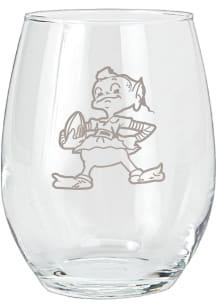Cleveland Browns 15oz Retro Elf Etched Logo Stemless Wine Glass