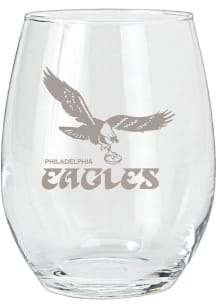 Philadelphia Eagles 15oz Retro Bird Etched Logo Stemless Wine Glass