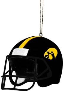 Black Iowa Hawkeyes helmet shaped Ornament