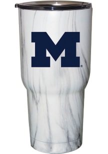 Michigan Wolverines Marble SS Tumbler Stainless Steel Tumbler - White
