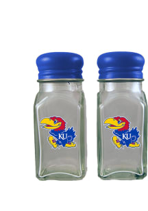 Kansas Jayhawks Glass S and P Shaker ColorTop Salt and Pepper Set
