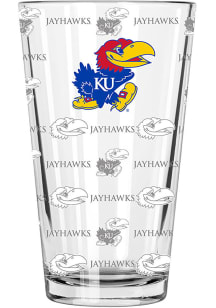 Kansas Jayhawks Sandblasted Pint Glass