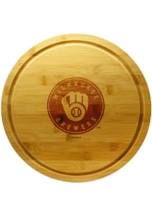 Milwaukee Brewers 13 Inch Bamboo Lazy Susan Cutting Board