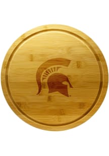 Brown Michigan State Spartans 13 Inch Bamboo Lazy Susan Kitchen Cutting Board