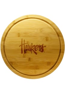 Brown Nebraska Cornhuskers 13 Inch Bamboo Lazy Susan Kitchen Cutting Board