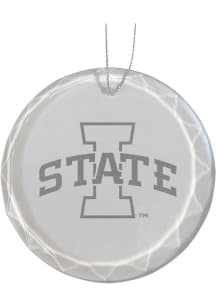 Iowa State Cyclones Glass Ornament - White