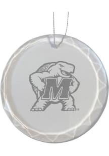 White Maryland Terrapins Glass Ornament