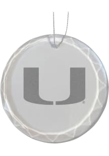 Miami Hurricanes Glass Ornament