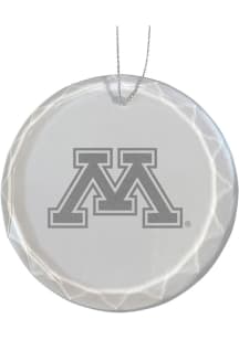 White Minnesota Golden Gophers Glass Ornament