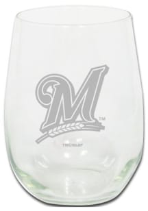 Milwaukee Brewers 15oz Etched Stemless Wine Glass