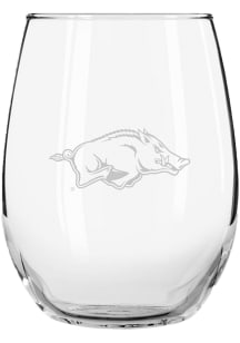 Arkansas Razorbacks 15oz Etched Stemless Wine Glass