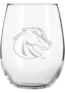 Boise State Broncos 15oz Etched Stemless Wine Glass