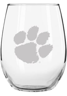 Clemson Tigers 15oz Etched Stemless Wine Glass