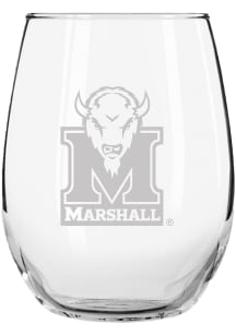 Marshall Thundering Herd 15oz Etched Stemless Wine Glass