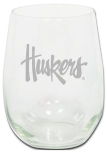 Nebraska Cornhuskers 15oz Etched Stemless Wine Glass