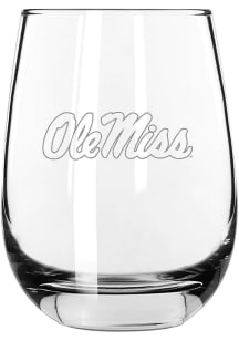 Ole Miss Rebels 15oz Etched Stemless Wine Glass