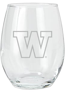 Washington Huskies 15oz Etched Stemless Wine Glass