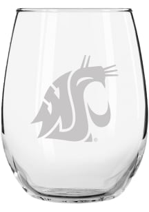 Washington State Cougars 15oz Etched Stemless Wine Glass