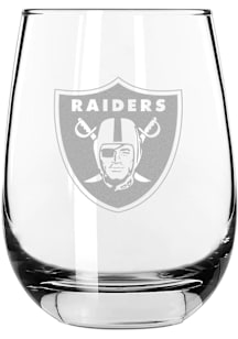 Las Vegas Raiders 15oz Etched Stemless Wine Glass - White