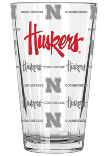 Nebraska Cornhuskers Sandblasted Pint Glass