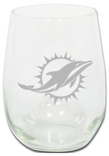 Miami Dolphins 15oz Etched Stemless Wine Glass