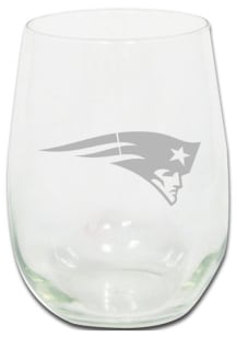 New England Patriots 15oz Etched Stemless Wine Glass
