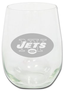 New York Jets 15oz Etched Stemless Wine Glass