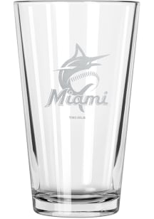 Miami Marlins 17oz Etched Pint Glass