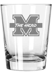 Marshall Thundering Herd 15oz Etched Double Old Fashioned Rock Glass