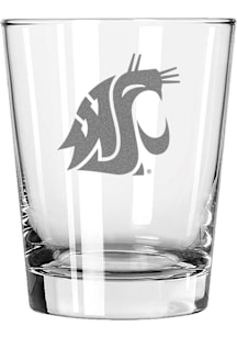 Washington State Cougars 15oz Etched Double Old Fashioned Rock Glass