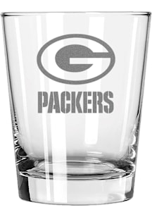 Green Bay Packers 15oz Etched Double Old Fashioned Rock Glass - White